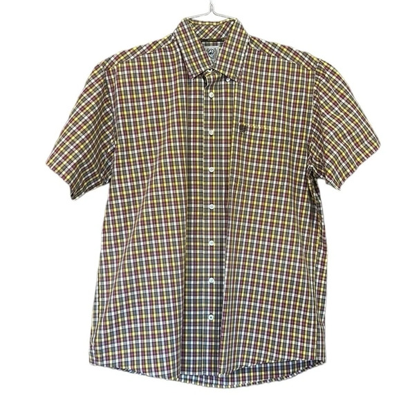 Cinch Other - Cinch Western Cotton Plaid Button Down Short Sleeve Shirt Men’s Size Medium